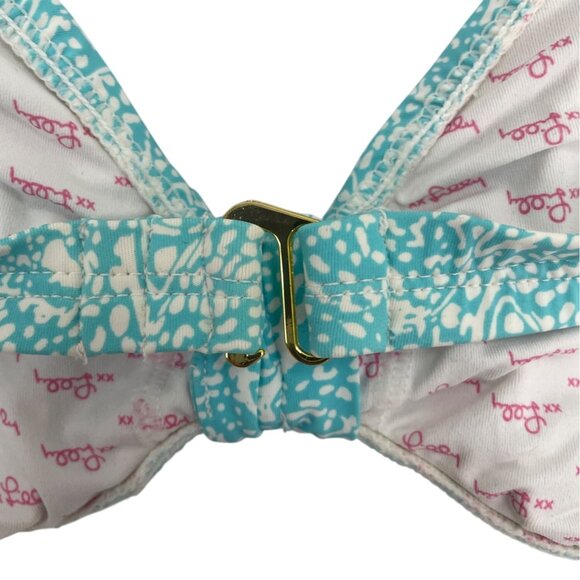 Lilly Pulitzer Fluorescent Printed Bikini Top With Adjustable Straps Sz L - New - Picture 3 of 8